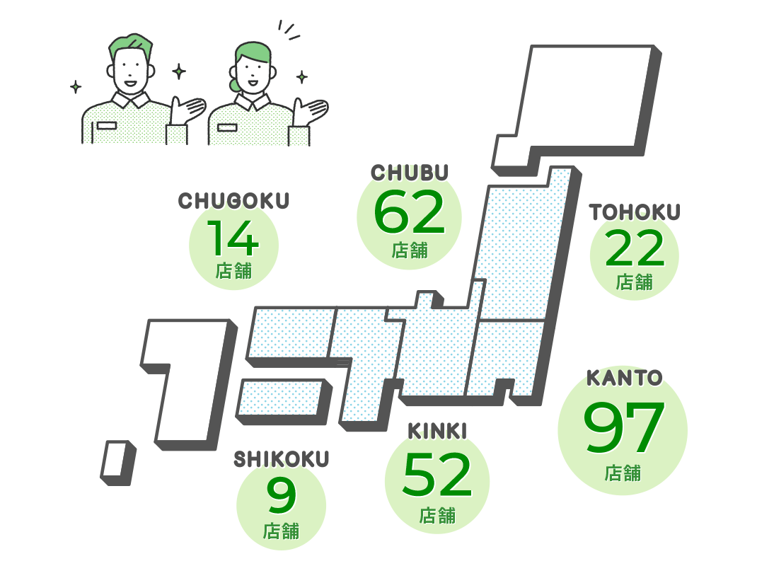 全国に250店舗くらいを展開